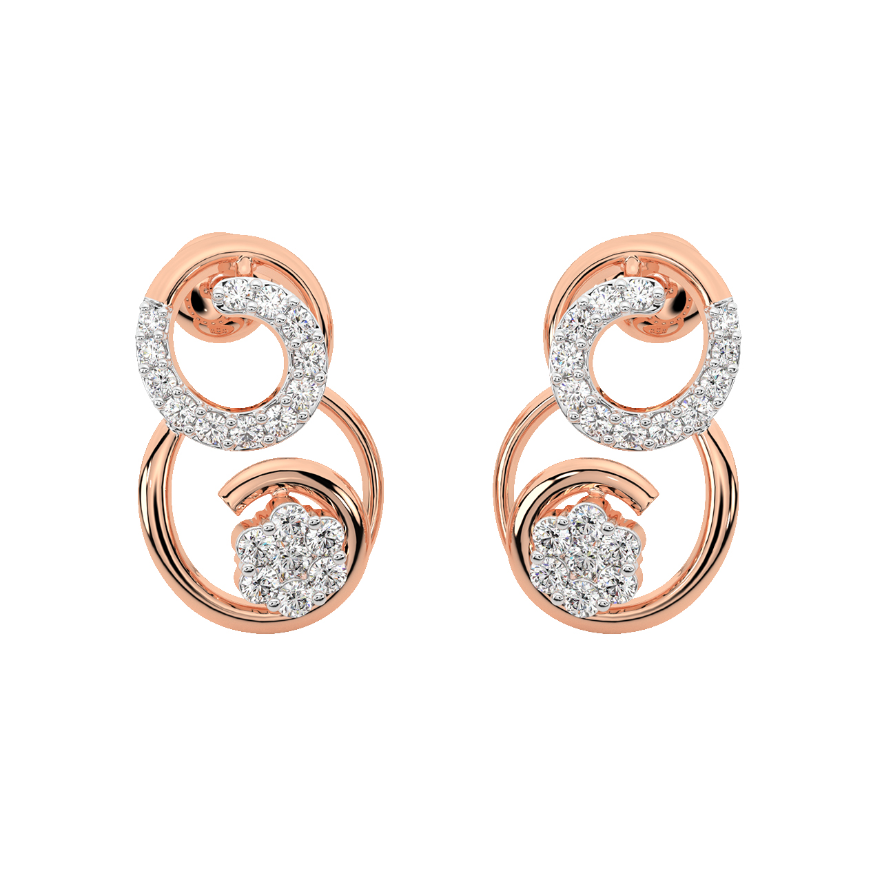 Kiana Round Diamond Stud Earrings For Her